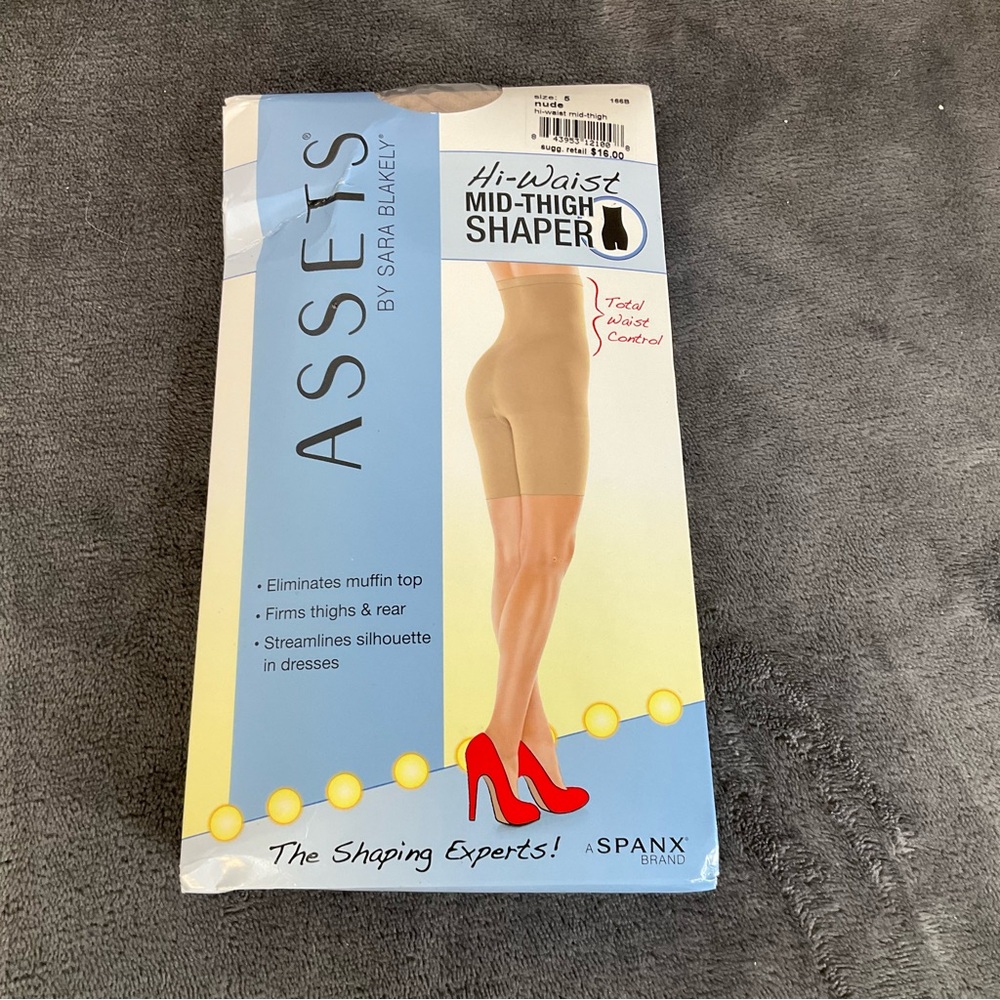 Spanx Assets by Sara Blakely Hi-Waist Mid-Thigh Shaper Size 5 Nude New